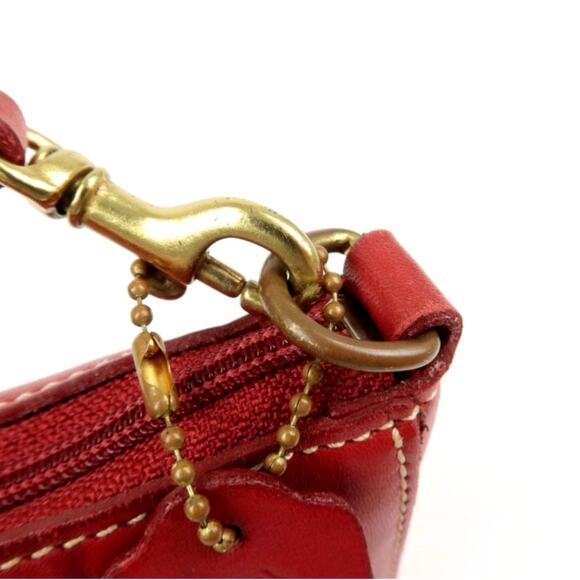 💎✨BEAUTIFUL✨💎Authentic COACH Leather Canvas Hand Bag Shoulder bag Red - Picture 3 of 8